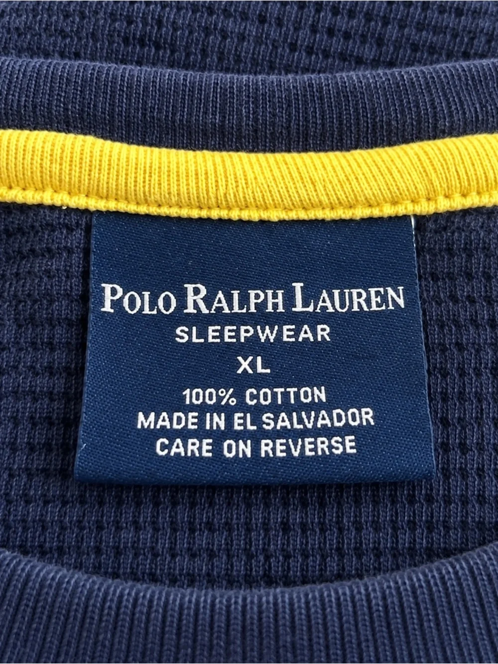 polo ralph lauren men’s sleepwear thermal long sleeve shirt navy xl